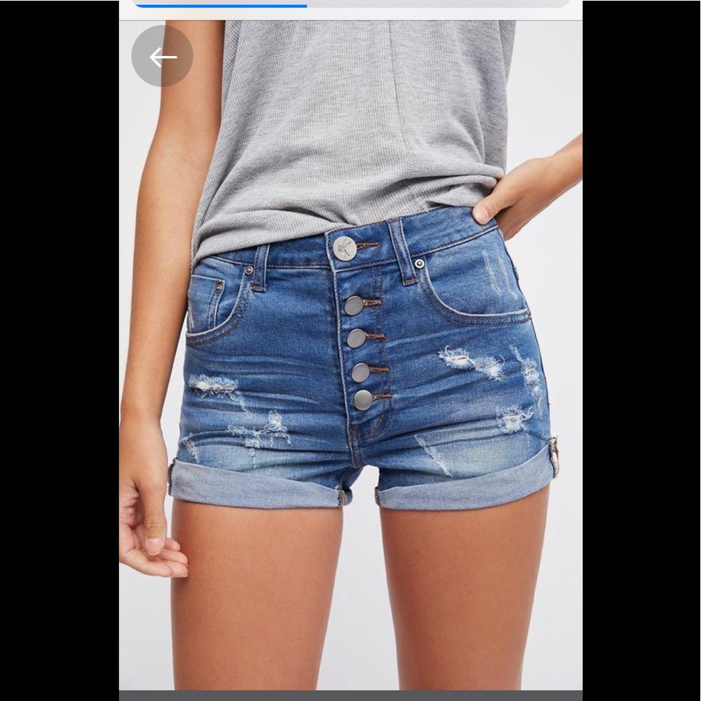 One Teaspoon High Rise Harlets Buttonfly cut off shorts 25 - Picture 11 of 11